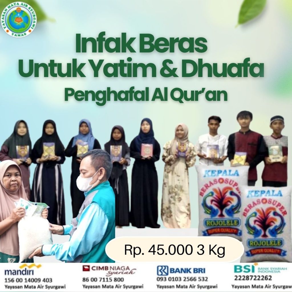Infaq beras untuk kebutuhan anak anak yatim dhuafa